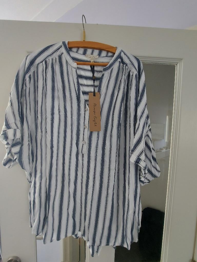 nieuwe Phase Eight blouse wit blauw 44, Ophalen, Nieuw, Maat 42/44 (L), Wit