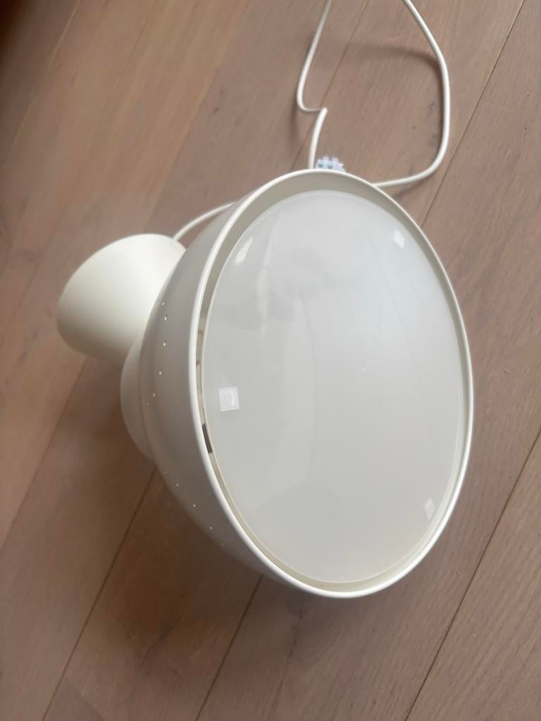 Witte hanglamp kinderkamer, Huis en Inrichting, Lampen | Hanglampen, Ophalen, Gebruikt, Metaal, Minder dan 50 cm