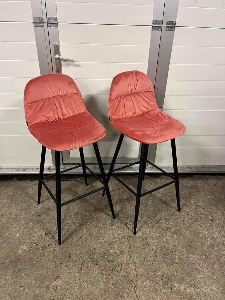 16 stuks nieuwe velvet roze horeca restaurant barkrukken, Ophalen, 5 krukken of meer, 60 tot 90 cm, Zo goed als nieuw