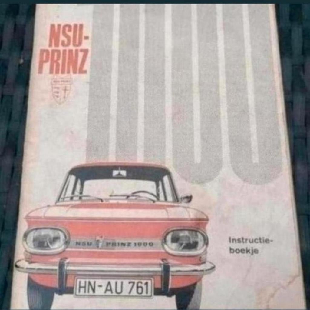 NSU Prinz 1000 instructie boekje, Nederlandstalig, Ophalen of Verzenden