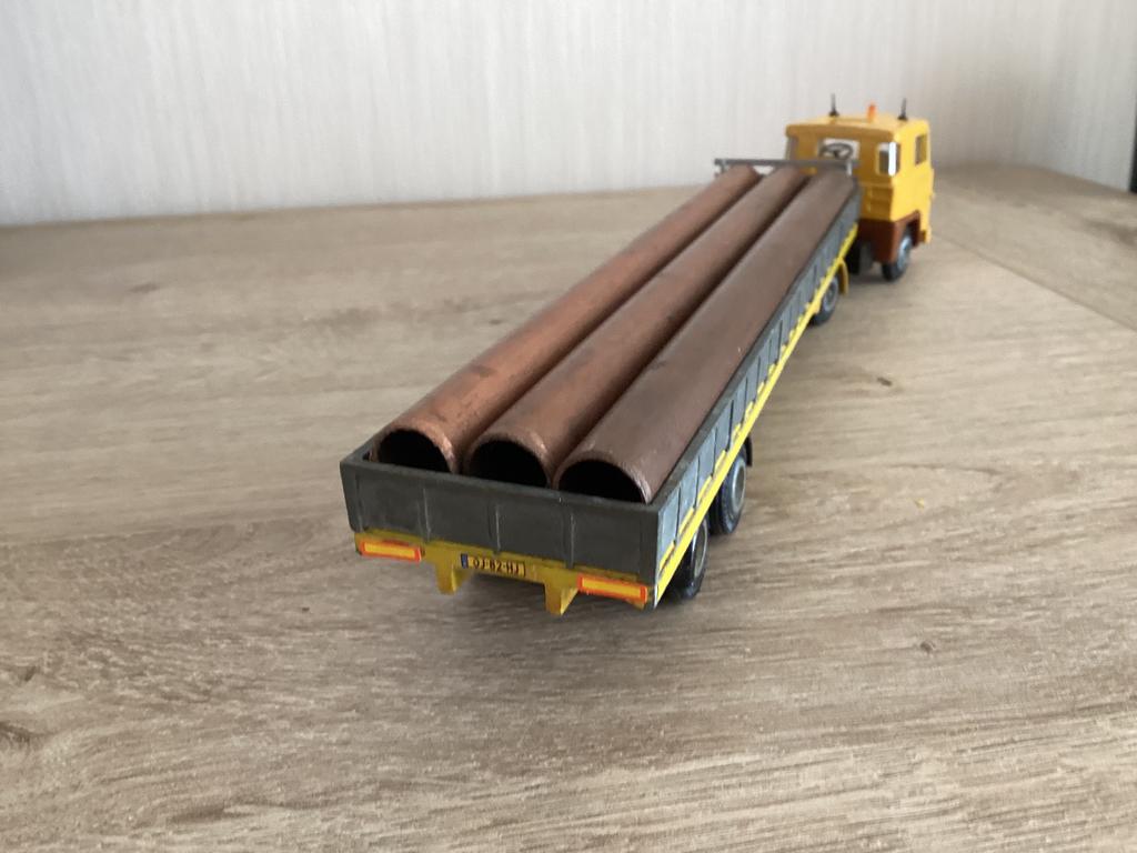 Mooie Scania 141 Kant cabine stuuras antennes oplegger Tekno, Ophalen of Verzenden, Zo goed als nieuw, Bus of Vrachtwagen, Tekno