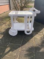 Witte kunststof serveerwagen/trolley voor buiten, Ophalen of Verzenden, Gebruikt