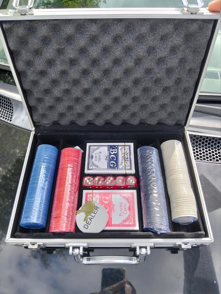 Complete Pokerset in Aluminium Koffer, Vijf spelers of meer, Ophalen of Verzenden, Zo goed als nieuw, Onbekend