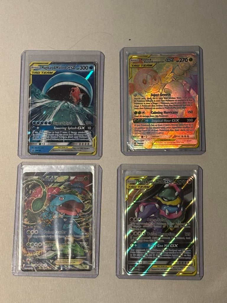 Pokémon Tag Team Kaarten - Magikarp, Wailord, Muk, Alolan Mu, Ophalen, Zo goed als nieuw, Meerdere kaarten