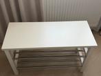 IKEA TJUSIG Schoenenrek Bankje - Wit (81x34x50), Ophalen of Verzenden, Zo goed als nieuw