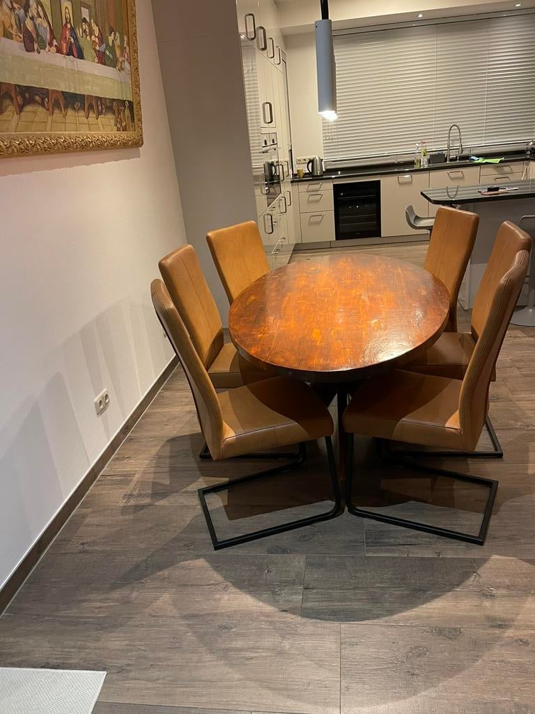 Ovale eiken eettafel .100x180 cm., Huis en Inrichting, Complete eetkamers, Ophalen, Zo goed als nieuw