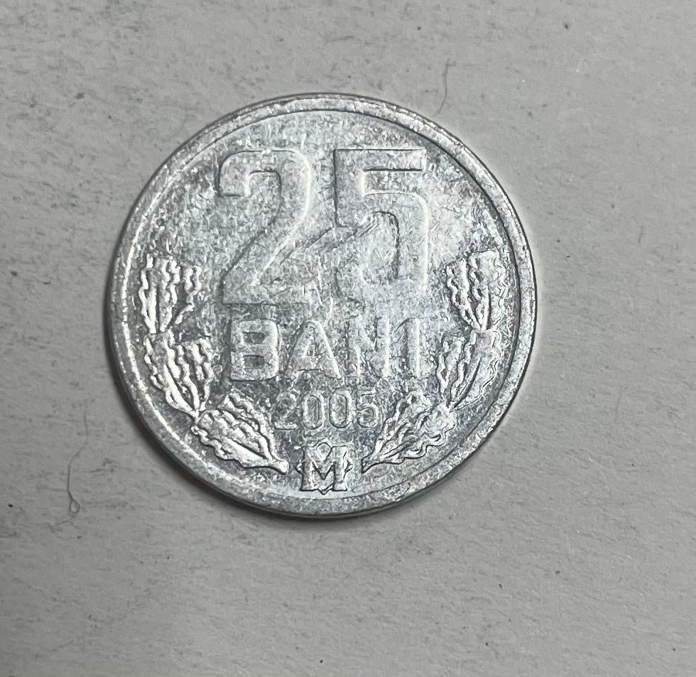 25 bani Moldavië 2005, Ophalen of Verzenden, Overige landen