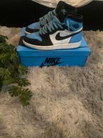 Jordan 1 unc toe (gedragen), Verzenden, Gedragen, Blauw, Sneakers of Gympen