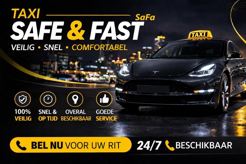 Taxi Safe & Fast 24/7, Vacatures, 33 - 40 uur, Overige niveaus, Overige vormen