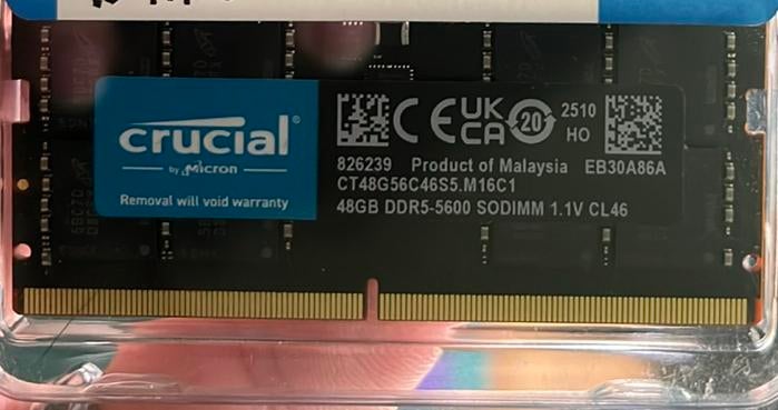 2x48GB (96GB) 5600MHz DDR5, Computers en Software, Ophalen of Verzenden, Zo goed als nieuw, DDR5, Laptop
