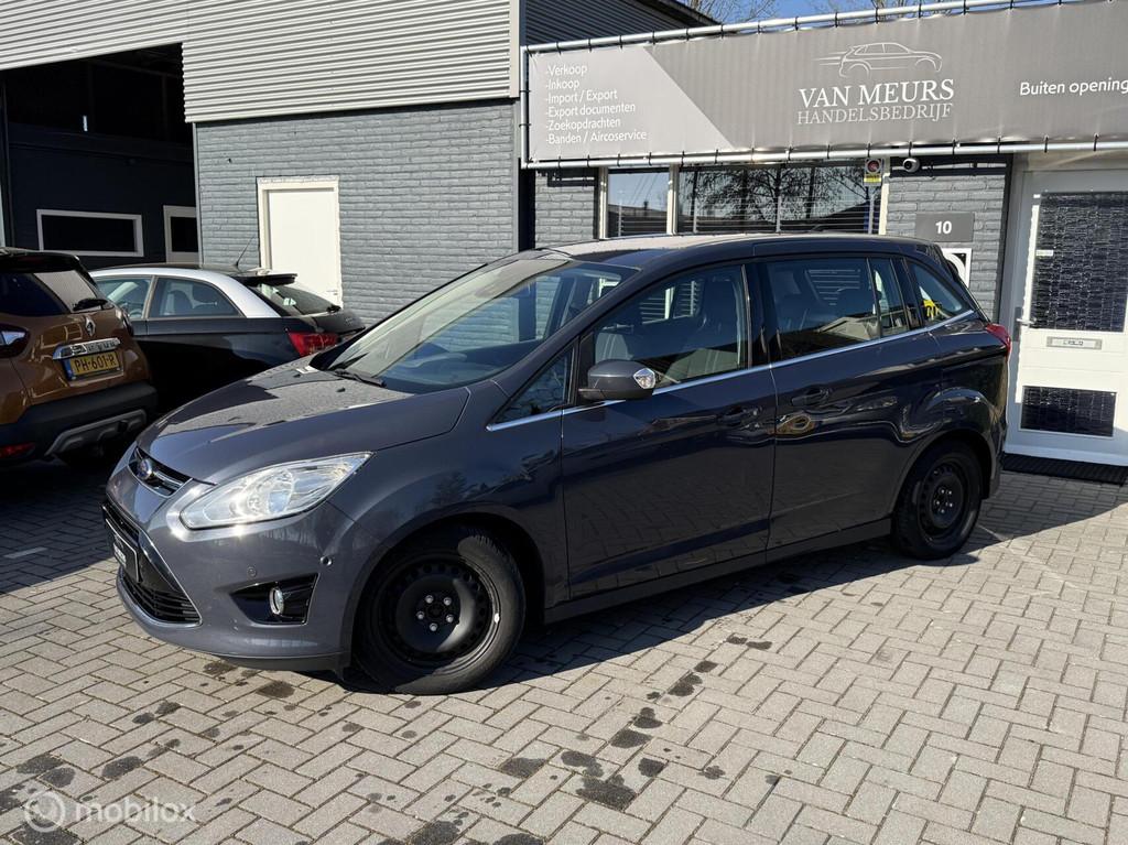 Ford Grand C-Max 1.0 Titanium, Airco, camera, cruise, apk 01, Voorwielaandrijving, Gebruikt, Zwart, Handgeschakeld