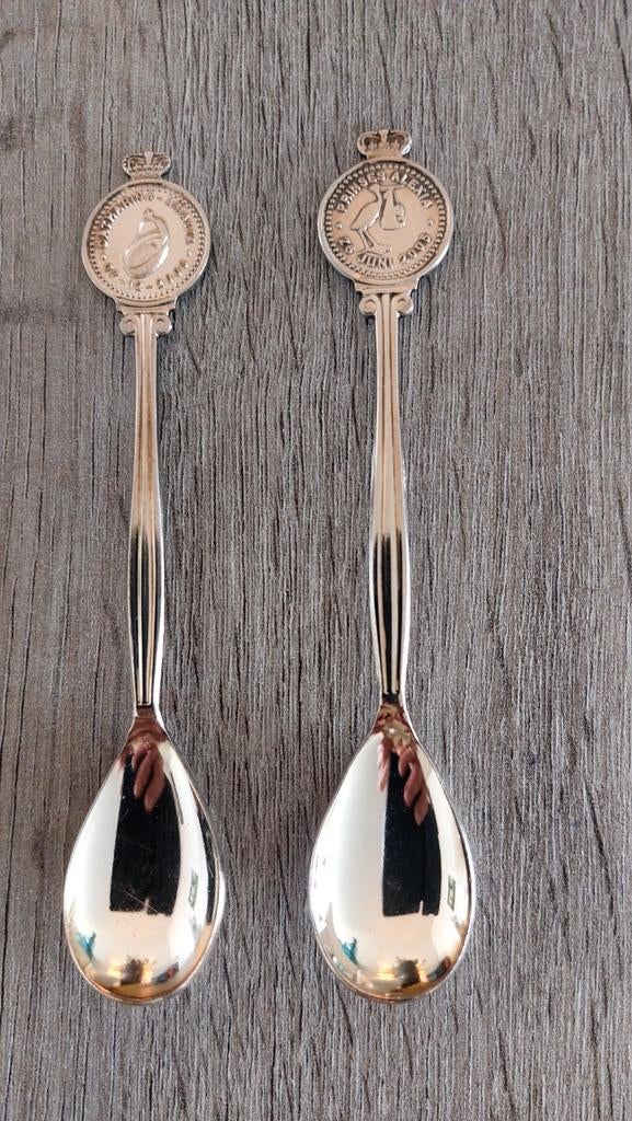 2 geboorte lepeltjes Amalia en Alexia voor 4 €, Huis en Inrichting, Ophalen, Overige materialen, Overige stijlen, Overige typen