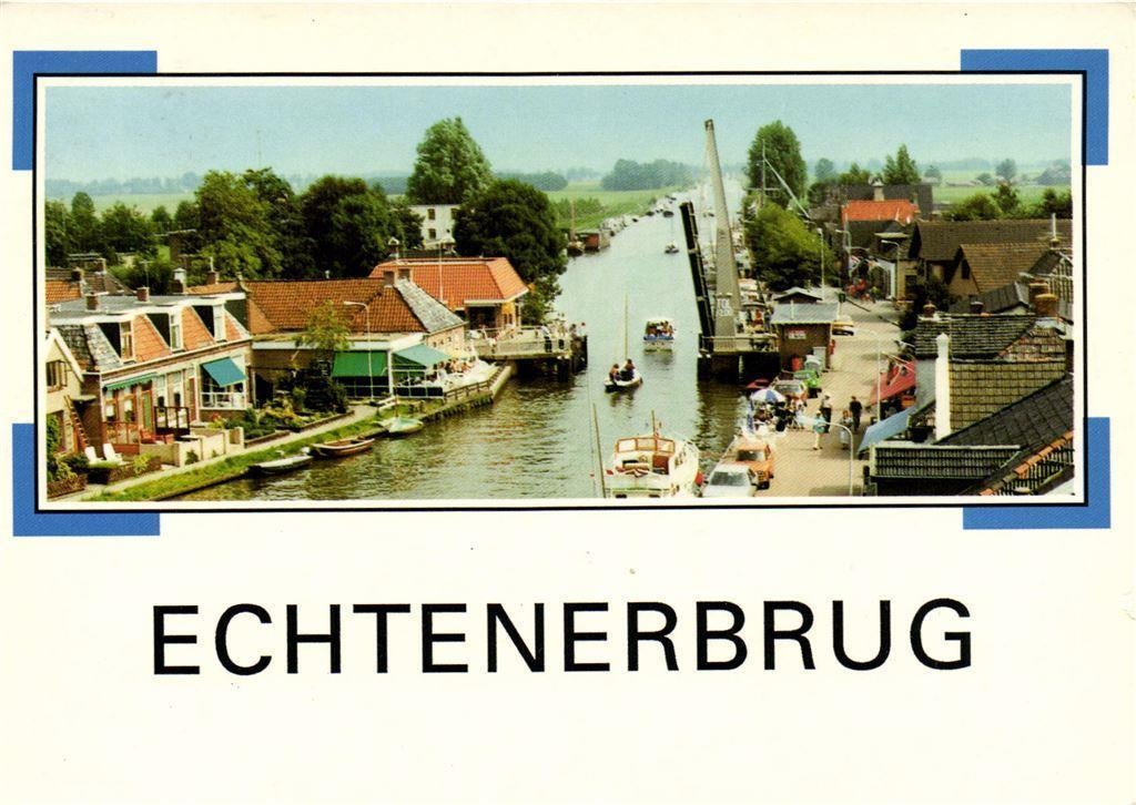 Echtenerbrug - dorpsgezicht vanuit de lucht - 1991 gelopen, Verzamelen, Ophalen of Verzenden, Voor 1920, Gelopen, Noord-Brabant