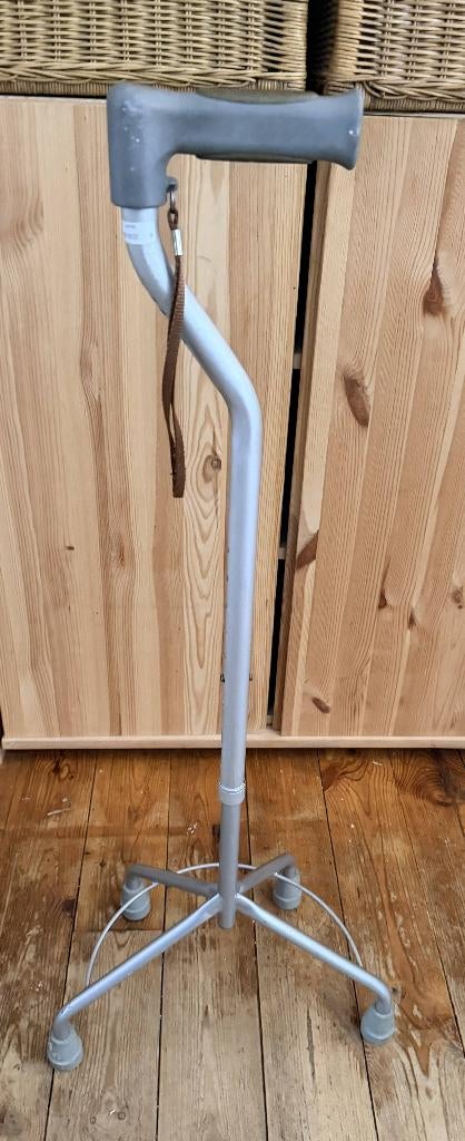 Wandelstok 4 poot - verstelbaar - grijs, Ophalen, Verstelbaar, Gebruikt