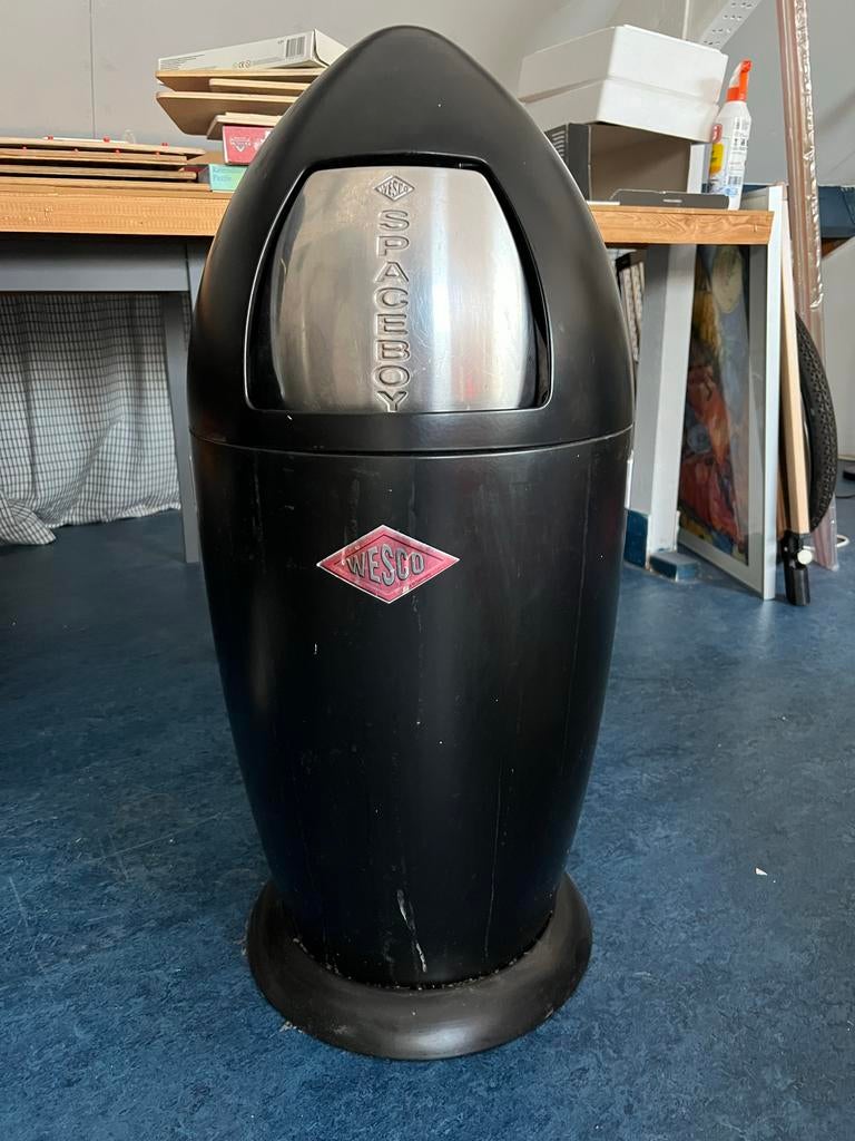 Wesco Spaceboy Prullenbak - Zwart Design, Ophalen, Gebruikt, 30 tot 40 liter, Metaal