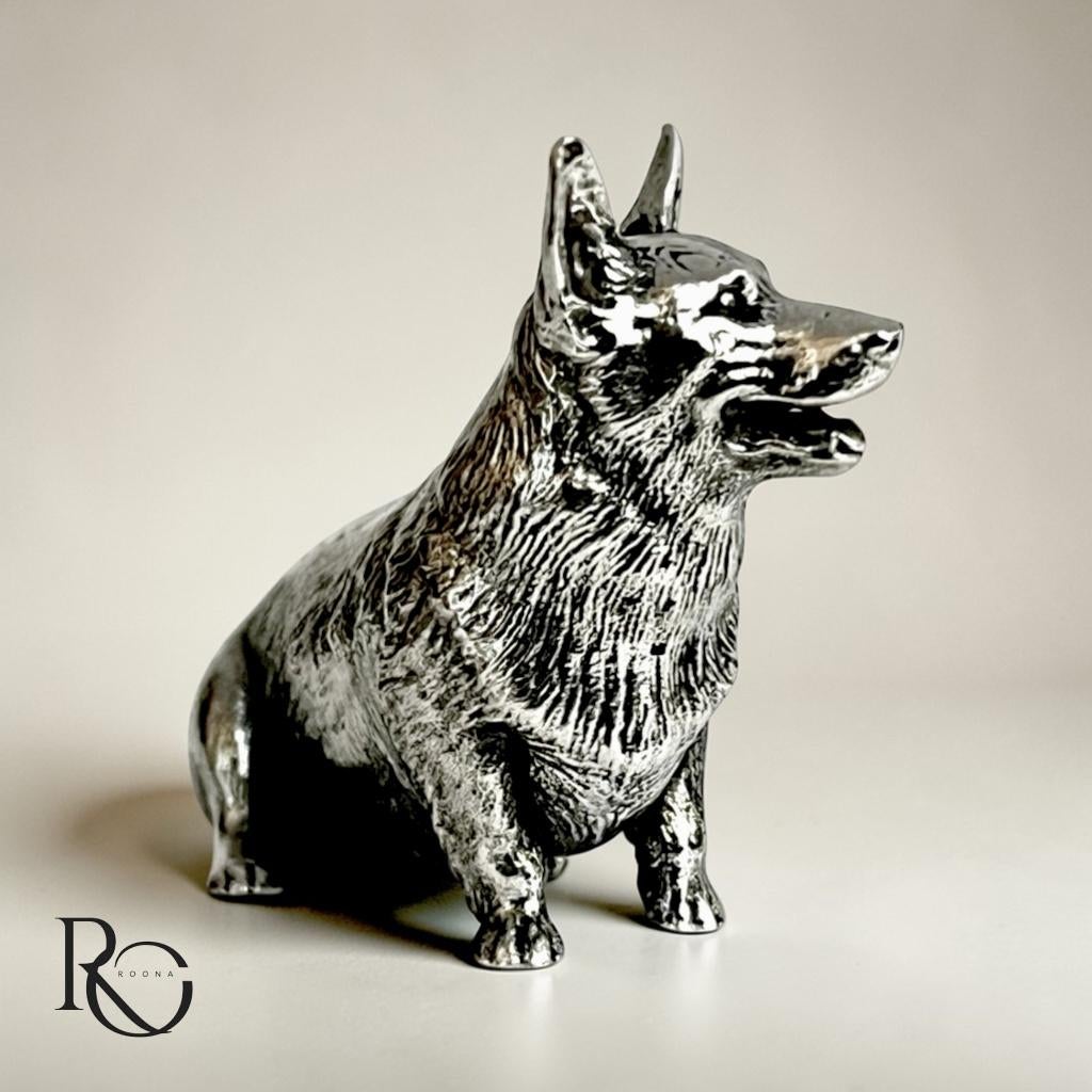 Zilveren miniatuur corgi (welsh corgi) – 925 sterling zilver, Ophalen of Verzenden, Zilver