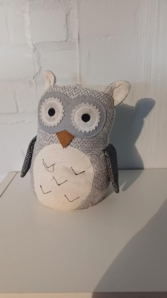 Leuke uil deurstopper - grijs/wit, Huis en Inrichting, Woonaccessoires | Deurstoppers, Gebruikt, Binnen, Ophalen of Verzenden