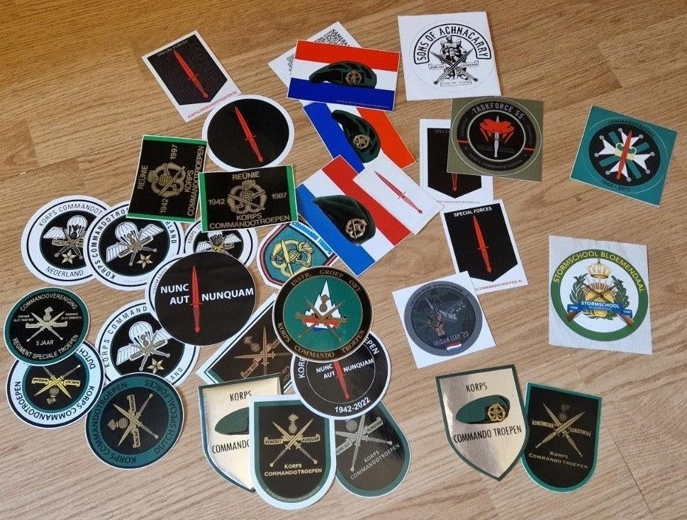 Lot stickers korps commandotroepen, Verzamelen, Verzenden, Landmacht, Nederland, Overige typen