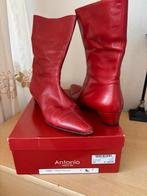 Rode leren laarzen van Antonio, maat 37, Ophalen, Gedragen, Rood, Lage of Enkellaarzen
