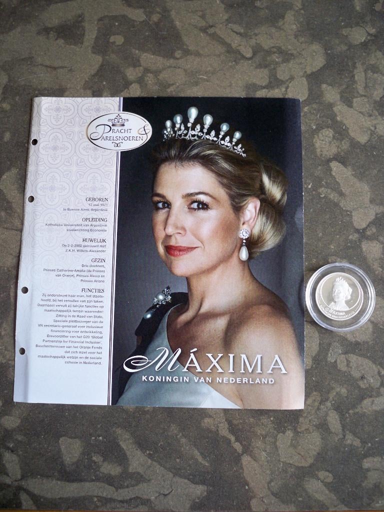 Te Koop  Zwaar verzilverde Penning Koningin Maxima, Postzegels en Munten, Munten | Nederland, Ophalen of Verzenden, Koningin Beatrix