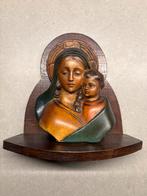 Art Deco Gipsen Buste Maria met Kind - Guelfi Maucci, Ophalen of Verzenden