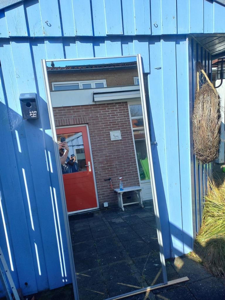 Grote mooie kleding spiegel 200 cm x 78 cm, Huis en Inrichting, Woonaccessoires | Spiegels, Gebruikt, 200 cm of meer, Ophalen of Verzenden
