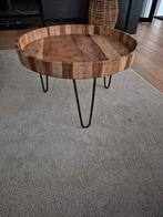 Houten ronde salon- of bijzettafel 60cm doorsnee, Huis en Inrichting, 50 tot 100 cm, Rond, Minder dan 50 cm, 50 tot 100 cm