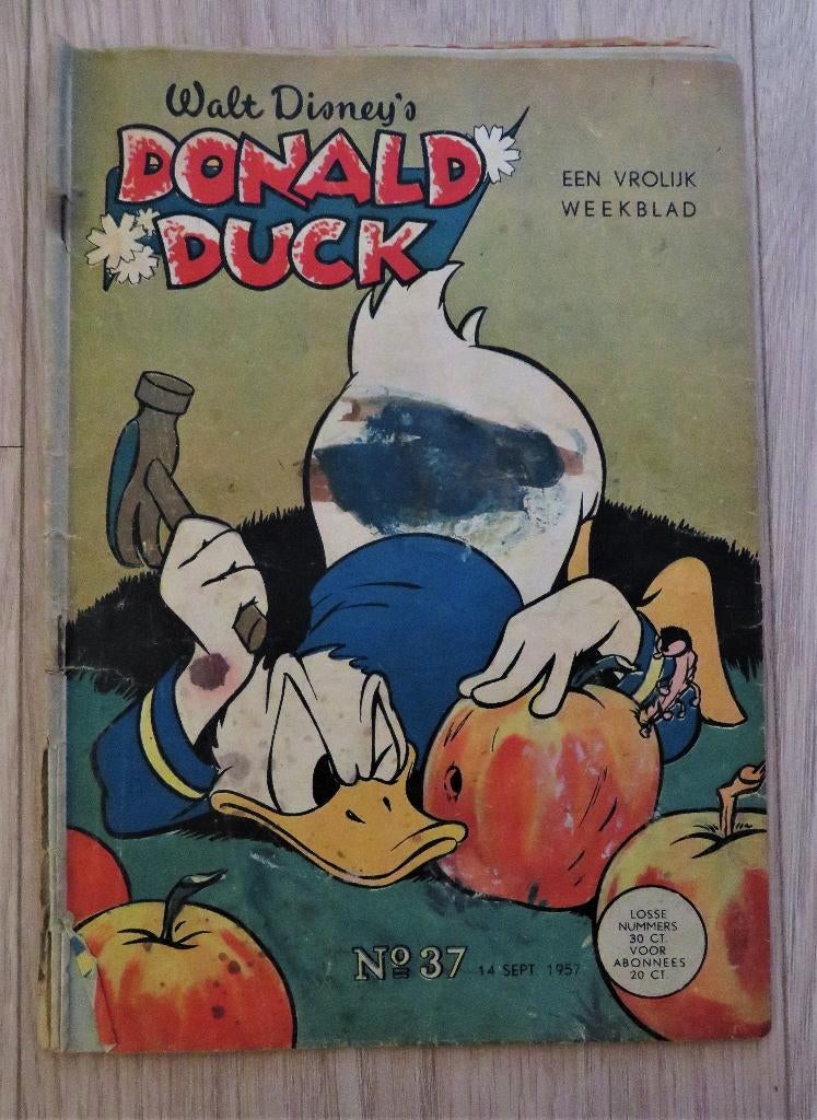 Oud Tijdschrift Donald Duck: nummer 37 van 14 september 1957, Eén stripboek, Ophalen of Verzenden, Gelezen
