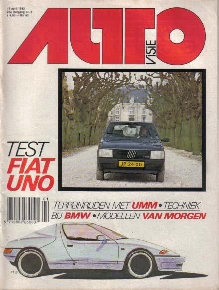 Autovisie 8 1983 : Fiat Uno 55S - UMM 4x4 - Renault 9 GTS, Ophalen of Verzenden, Gelezen, Algemeen
