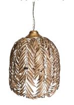 PTMD Mea Ronde Hanglamp Palm Bladeren - Metaal - Goud -90X70, Ophalen of Verzenden, Nieuw, Metaal, 50 tot 75 cm
