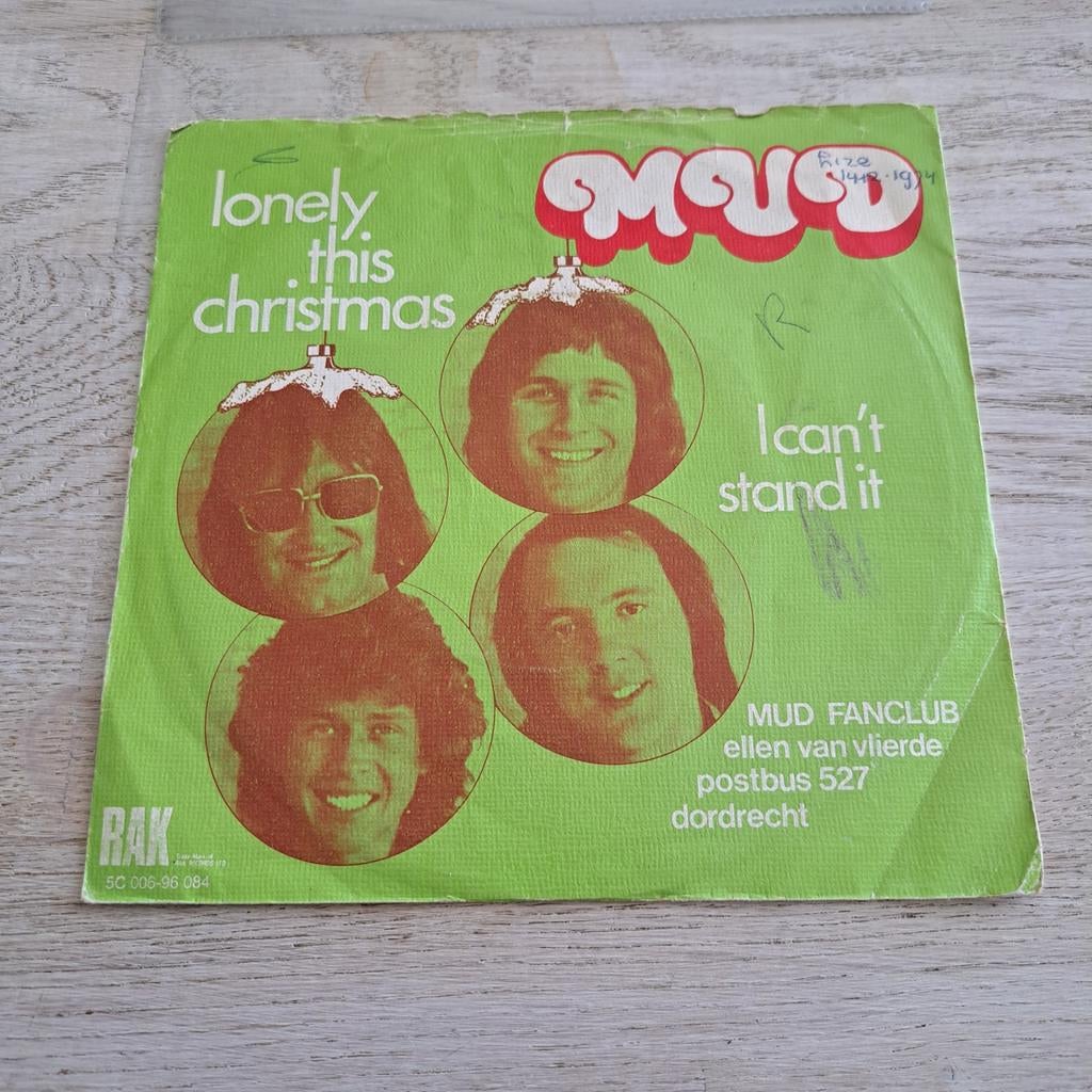 Mud - Lonely This Christmas 7", Cd's en Dvd's, Vinyl Singles, Gebruikt, 7 inch, Single, Ophalen of Verzenden