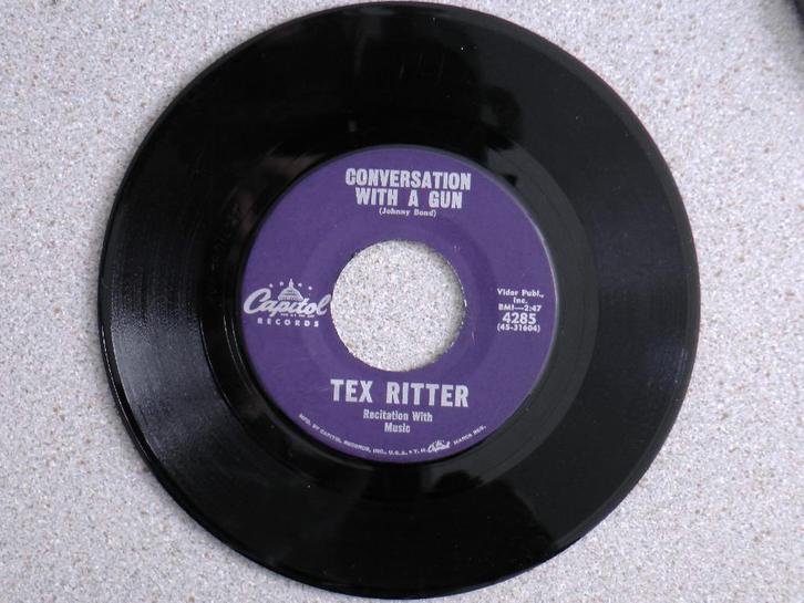 Tex Ritter - Deck of cards VINYL SINGLE, Cd's en Dvd's, Vinyl Singles, Gebruikt, Single, Pop, 7 inch, Ophalen of Verzenden