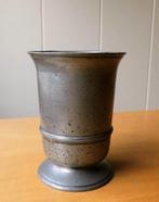 Antieke tinnen wijnbeker., Ophalen of Verzenden