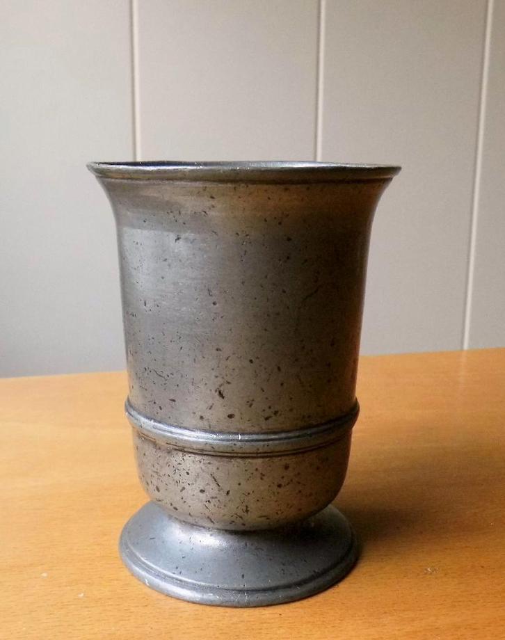 Antieke tinnen wijnbeker., Antiek en Kunst, Antiek | Tin, Ophalen of Verzenden