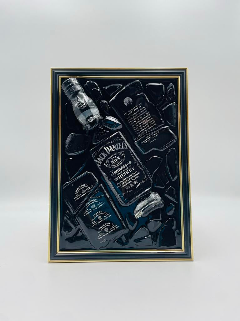 Jack Daniëls Epoxy Kunstwerk - Gebroken Fles Design, Antiek en Kunst, Kunst | Designobjecten, Ophalen of Verzenden
