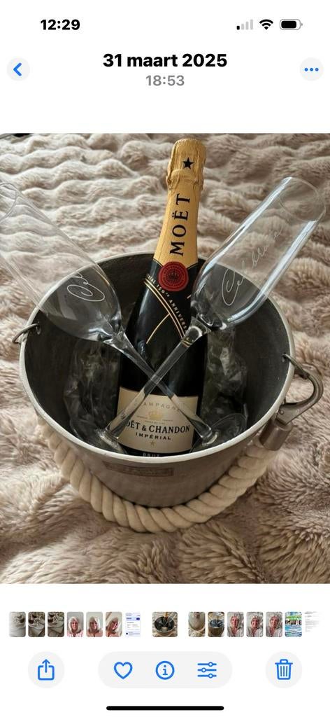 Riviera Maison Champagne Koeler met 2 Glazen, Ophalen of Verzenden, Metaal, Zilver, Landelijk