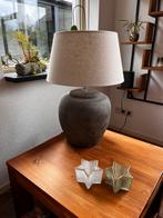 Twee schemerlampen steen met linnen kap, Ophalen, Zo goed als nieuw, Minder dan 50 cm