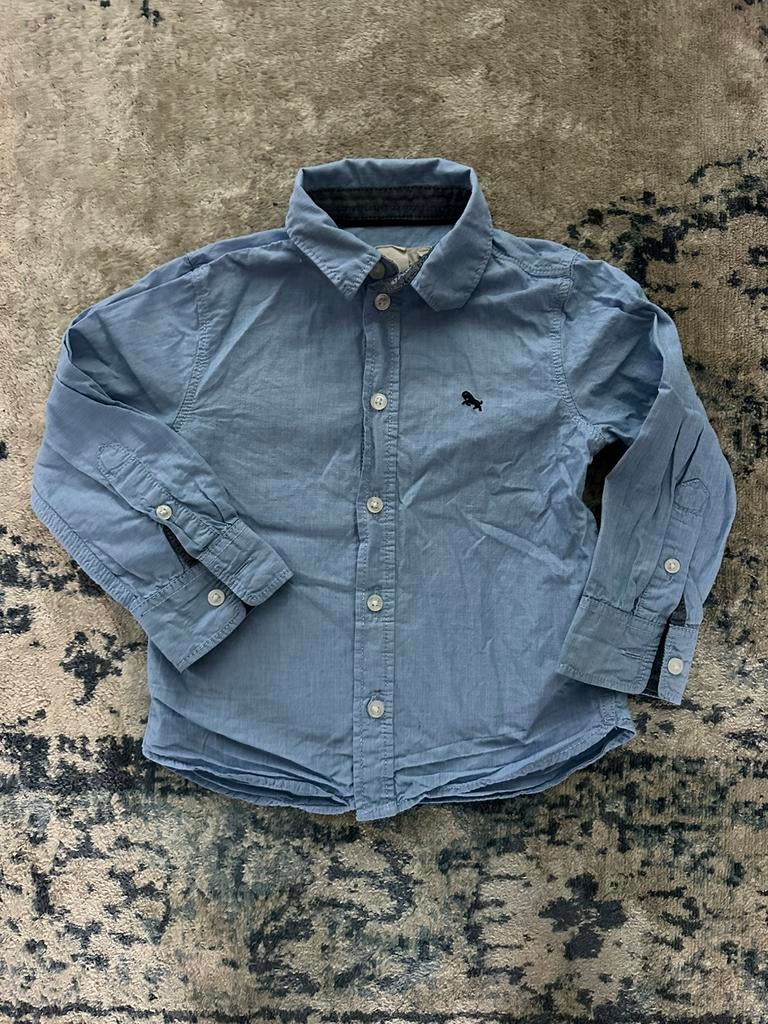 Mooie lichtblauwe blouse / overhemd H&M maat 98, Kinderen en Baby's, Kinderkleding | Maat 98, Ophalen of Verzenden, Zo goed als nieuw