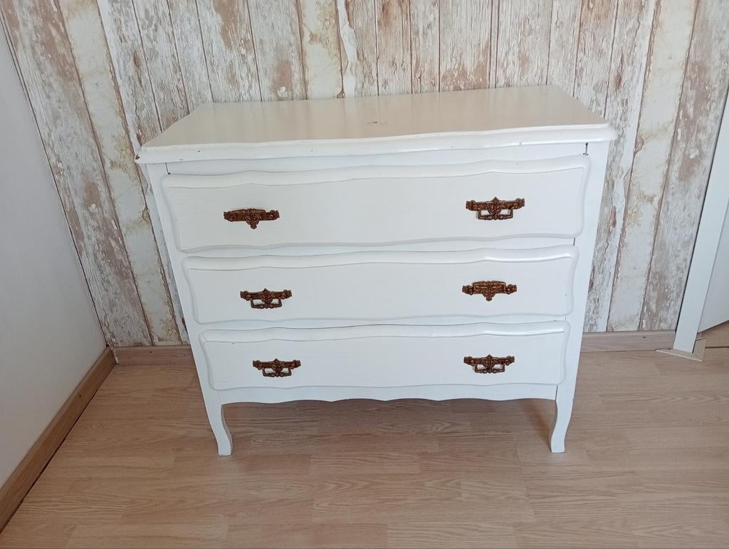 Wit ladekastje / buikKastje met 3 laden, Huis en Inrichting, Gebruikt, 3 of 4 laden, Minder dan 100 cm, 25 tot 50 cm