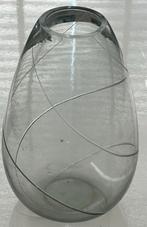 Leerdam Vintage Glazen Vaas met Witte Swirl, Ophalen of Verzenden