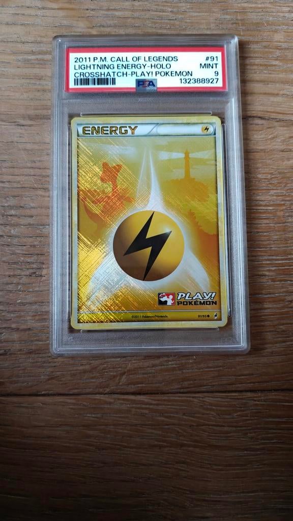Pokémon Lightning Energy Holo Crosshatch PSA 9, Ophalen of Verzenden