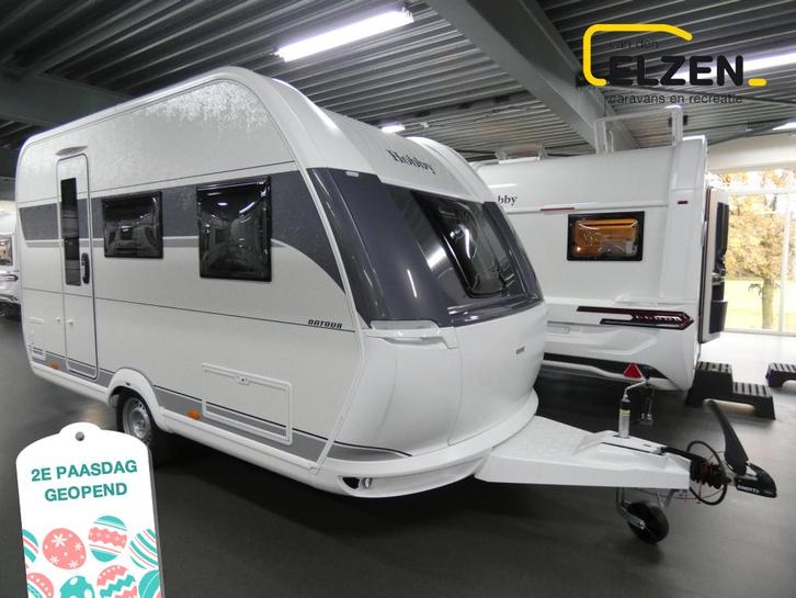Hobby On Tour 390 SF actieprijs, Caravans en Kamperen, Caravans, Bedrijf, tot en met 4, 750 - 1000 kg, Treinzit, Hobby, Dwarsbed