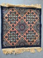 Handgemaakt Pakistaans tafelkleed - Blauw met motief, Ophalen of Verzenden, Gebruikt, Vierkant, Binnen