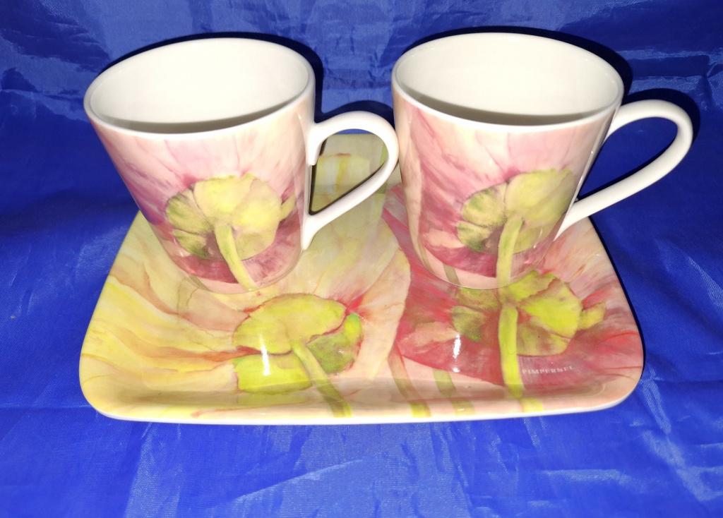 Portmeirion Pimpernel 5299 dienblad met mokken Poppies, Huis en Inrichting, Keuken | Servies, Ophalen of Verzenden, Zo goed als nieuw