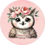 L1614 ouwel uil 20x47cm eetbare cupcake rondjes vers, Ophalen of Verzenden, Nieuw, Cupcakes, Versiering