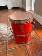 Vintage rode blikken ton met opschrift 'paneermeel', Verzamelen, Blikken, Ophalen of Verzenden, Gebruikt, Overige, Overige merken