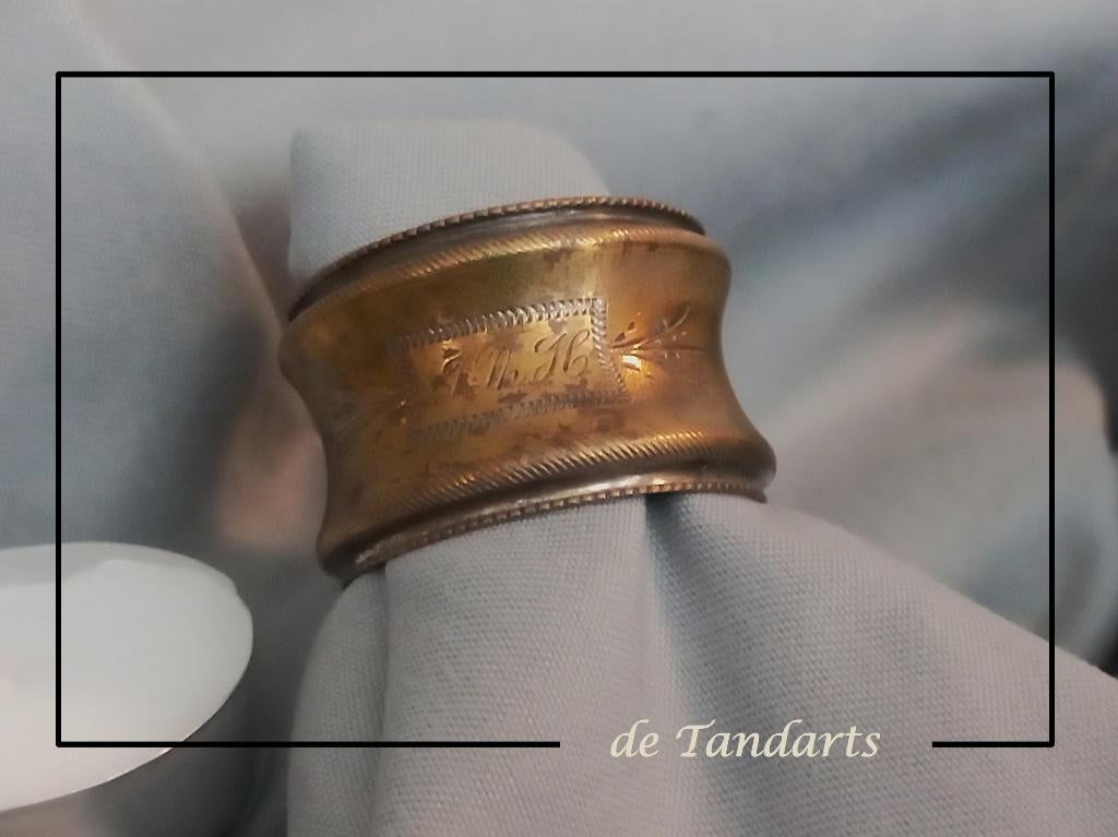 Vingerdoekjesring Diabolo model, 36 mm diameter, Antiek en Kunst, Ophalen of Verzenden, Zilver