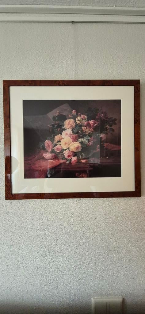 Schilderij met bloemen in lijst, Antiek en Kunst, Kunst | Schilderijen | Klassiek, Ophalen