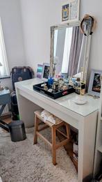 IKEA MALM kaptafel / make-up tafel met glazen blad, Ophalen, 50 tot 100 cm, Zo goed als nieuw, Minder dan 100 cm