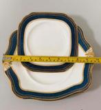 Vintage porseleinen schaal bord 2x Tuscan England blauw/goud, Ophalen of Verzenden